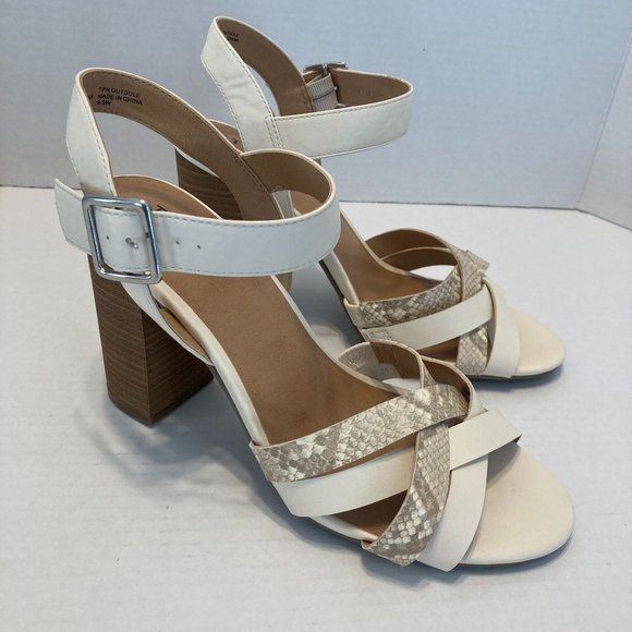 torrid Shoes Torrid Bone Cage Chunky Stacked Block Heel Strappy